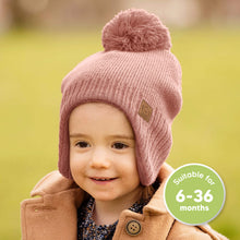 Load image into Gallery viewer, Muff Knitted Beanie (Tea Rose)