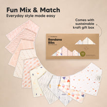 Load image into Gallery viewer, 10-Pack Organic Bandana Bibs (Prism)