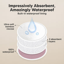 Load image into Gallery viewer, Impressively Absorbent, Amazingly Waterproof, built-in waterproof lining, ultra-soft bamboo viscose, 2 absorbent layers, 100% leak protection.