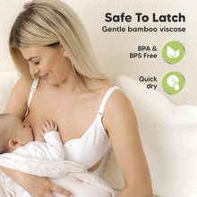 Load image into Gallery viewer, Safe To Latch, gentle bamboo viscose, BPA & BPS free, quick-drying.
