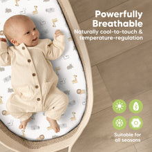 Load image into Gallery viewer, 2-Pack Isla Fitted Bassinet Sheets (KeaSafari)