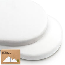 Load image into Gallery viewer, 2-Pack Isla Fitted Bassinet Sheets (Soft White)