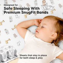 Load image into Gallery viewer, Isla Fitted Mini Crib Sheets (KeaSafari)