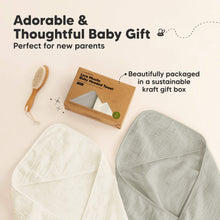 Load image into Gallery viewer, 2-Pack Lyra Muslin Hooded Towels (Graphite)