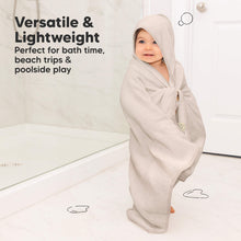 Load image into Gallery viewer, Versatile and lightweight hooded towel perfect for bath time, beach trips, and poolside play.
