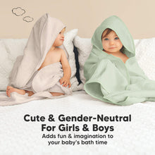 Load image into Gallery viewer, Cute and gender-neutral hooded towels for girls and boys.