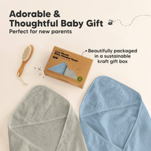 Load image into Gallery viewer, 2-Pack Lyra Muslin Hooded Towels (Steel)