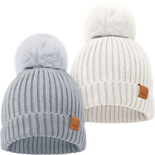 Load image into Gallery viewer, 2-Pack Pom Knitted Beanie