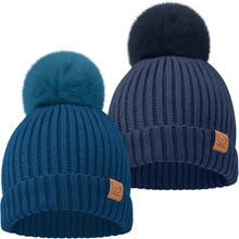Load image into Gallery viewer, 2-Pack Pom Knitted Beanie