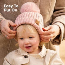 Load image into Gallery viewer, 2-Pack Pom Knitted Beanie (Tea Rose)