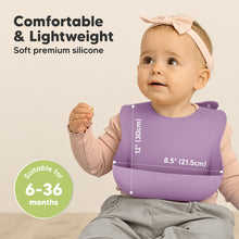 Load image into Gallery viewer, 2-Pack Prep Silicone Bibs (Amethyst)