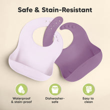 Load image into Gallery viewer, 2-Pack Prep Silicone Bibs (Amethyst)