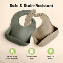 Load image into Gallery viewer, 2-Pack Prep Silicone Bibs (Marsh)