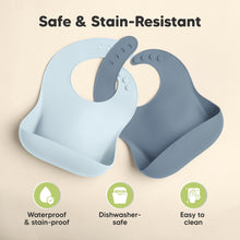 Load image into Gallery viewer, 2-Pack Prep Silicone Bibs (Ocean)