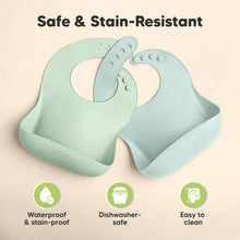Load image into Gallery viewer, 2-Pack Prep Silicone Bibs (Pastel Sky)