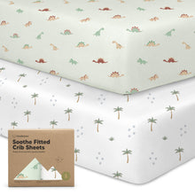 Load image into Gallery viewer, Soothe Fitted Crib Sheet (Roarsome)