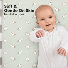 Load image into Gallery viewer, Soothe Fitted Crib Sheet (Lune Mystic)