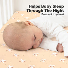 Load image into Gallery viewer, Soothe Fitted Crib Sheet (Lune Mystic)
