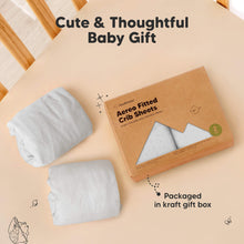 Load image into Gallery viewer, 2-Pack Aereo Fitted Crib Sheets (Pearl Gray)