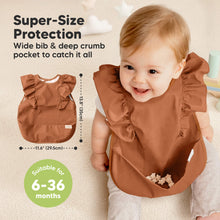 Load image into Gallery viewer, 2-Pack Fae Frills Waterproof Bibs (Terracotta)