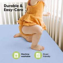 Load image into Gallery viewer, Isla Fitted Crib Sheets (Blue Flax)