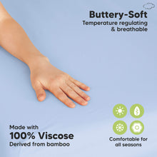 Load image into Gallery viewer, Isla Fitted Mini Crib Sheets (Blue Flax)