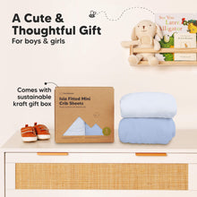 Load image into Gallery viewer, Isla Fitted Mini Crib Sheets (Blue Flax)