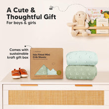 Load image into Gallery viewer, Isla Fitted Mini Crib Sheets (Lunaris)