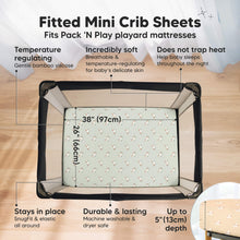 Load image into Gallery viewer, Isla Fitted Mini Crib Sheets (Lune Mystic)