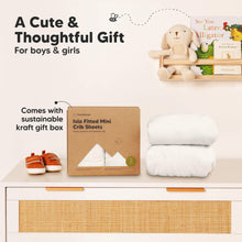 Load image into Gallery viewer, Isla Fitted Mini Crib Sheets (Soft White)