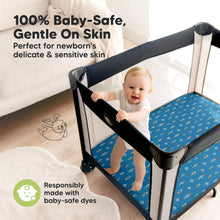 Load image into Gallery viewer, Isla Fitted Mini Crib Sheets (Space Quest)