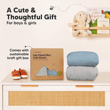 Load image into Gallery viewer, Isla Fitted Mini Crib Sheets (Steel)