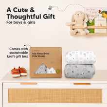 Load image into Gallery viewer, Isla Fitted Mini Crib Sheets (Woodland)