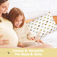 Load image into Gallery viewer, Unisex white toddler pillowcases designed to suit both boys and girls.
