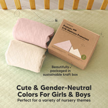Load image into Gallery viewer, 2-Pack Mavy Protect+ Waterproof Crib Mattress Protector (Cameo)