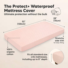 Load image into Gallery viewer, 2-Pack Mavy Protect+ Waterproof Crib Mattress Protector (Mist Rose)