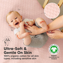 Load image into Gallery viewer, 2-Pack Mavy Protect+ Waterproof Crib Mattress Protector (Mist Rose)