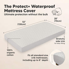 Load image into Gallery viewer, 2-Pack Mavy Protect+ Waterproof Crib Mattress Protector (Pearl Gray)