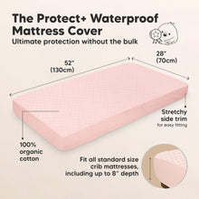 Load image into Gallery viewer, 2-Pack Quin Protect+ Waterproof Crib Mattress Protector (Mist Rose)