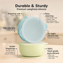 Load image into Gallery viewer, 2-Pack Prep Silicone Suction Bowls (Pastel Sky)