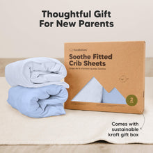 Load image into Gallery viewer, Soothe Fitted Crib Sheet (Blue Flax)