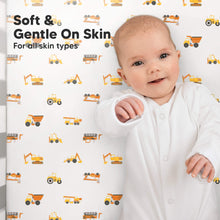 Load image into Gallery viewer, Soothe Fitted Crib Sheet (Construction)