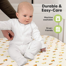 Load image into Gallery viewer, Soothe Fitted Crib Sheet (Construction)