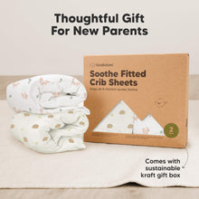 Load image into Gallery viewer, Soothe Fitted Crib Sheet (Nibbles/Bruce)