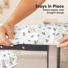 Load image into Gallery viewer, Soothe Fitted Mini Crib Sheet (Dragon Tale)