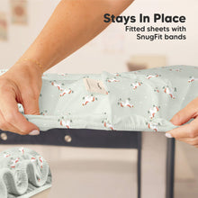 Load image into Gallery viewer, Soothe Fitted Mini Crib Sheet (Lune Mystic)