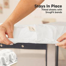 Load image into Gallery viewer, Soothe Fitted Mini Crib Sheet (Soft White)