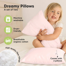 Load image into Gallery viewer, 2-Pack Toddler Pillows Without Pillowcase (Mist Pink)