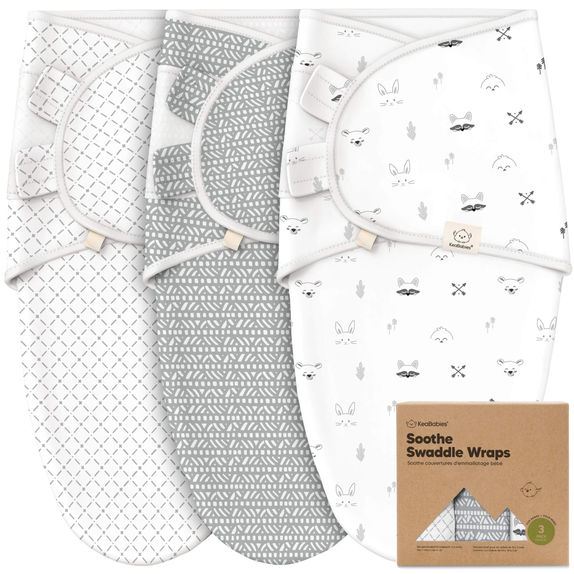Swaddle Blankets For Baby Girl & Boy 3 Pack Sleep Sack Velcro By