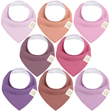 Load image into Gallery viewer, 8-Pack Organic Bandana Bibs (Lilac)